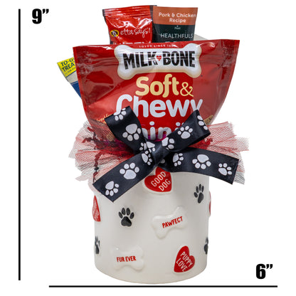 Paws and Kisses Dog Treat Canister Filled with Loads of Treats