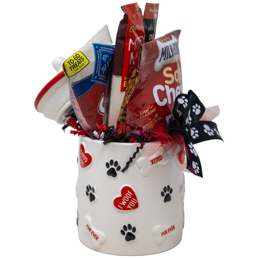 Paws and Kisses Dog Treat Canister Filled with Loads of Treats