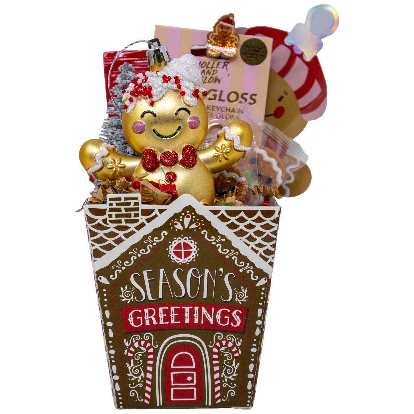 Season's Greetings Gingerbread Man Gift Box