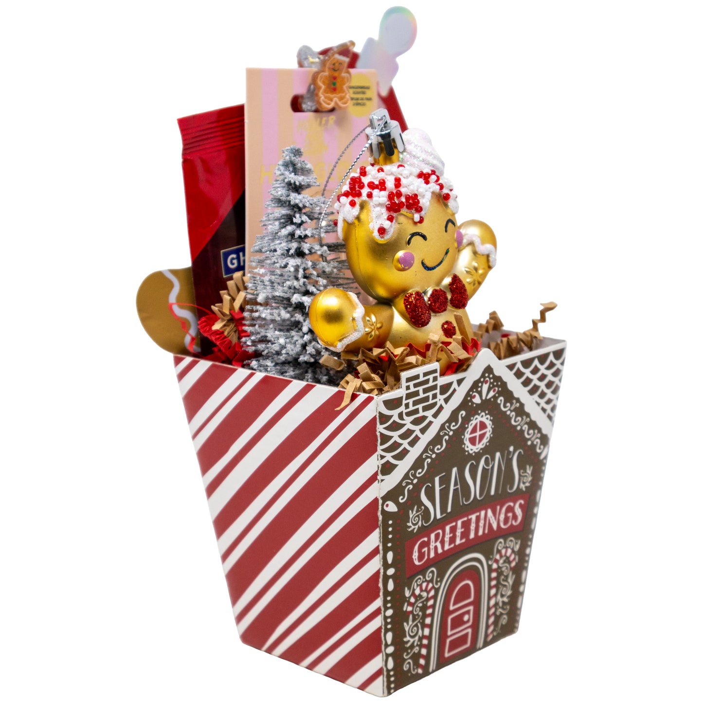 Season's Greetings Gingerbread Man Gift Box