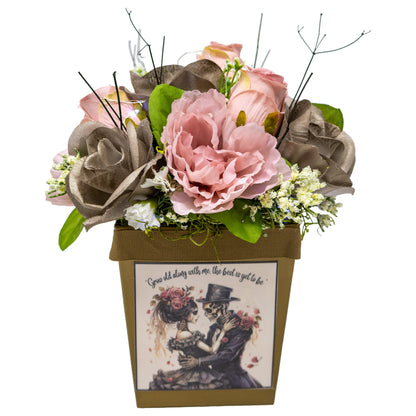 Grow Old With Me Floral Arrangement with Fairy Lights