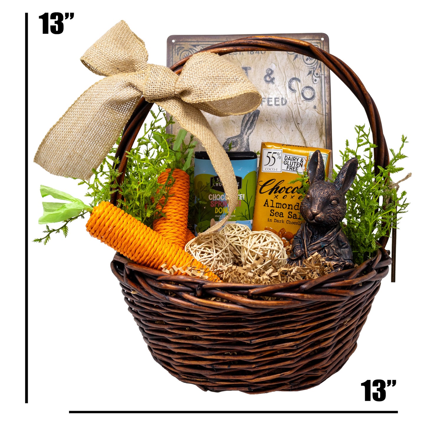 Welcome Spring Rabbit Decor & Candy Basket