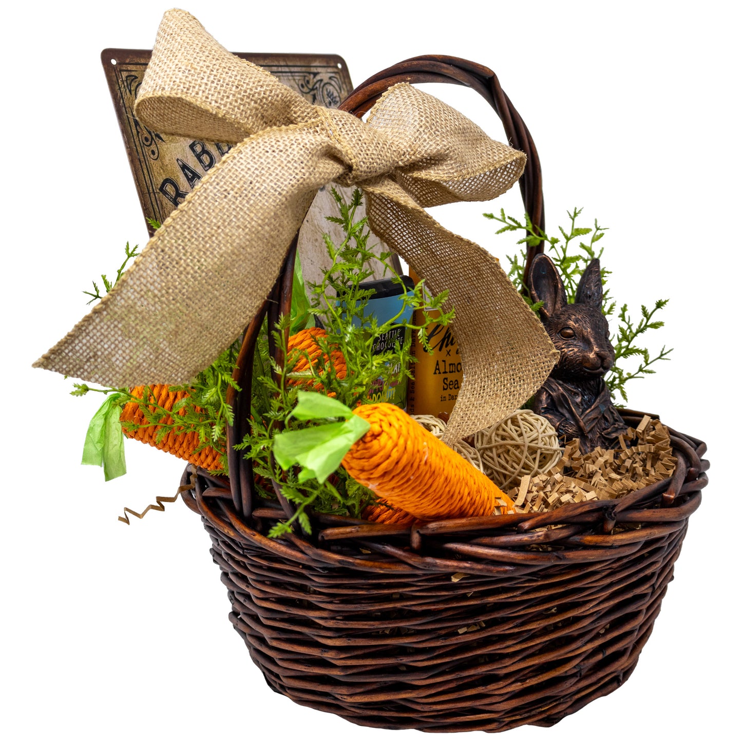 Welcome Spring Rabbit Decor & Candy Basket