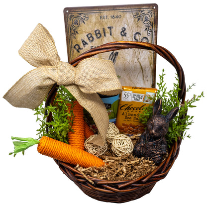 Welcome Spring Rabbit Decor & Candy Basket