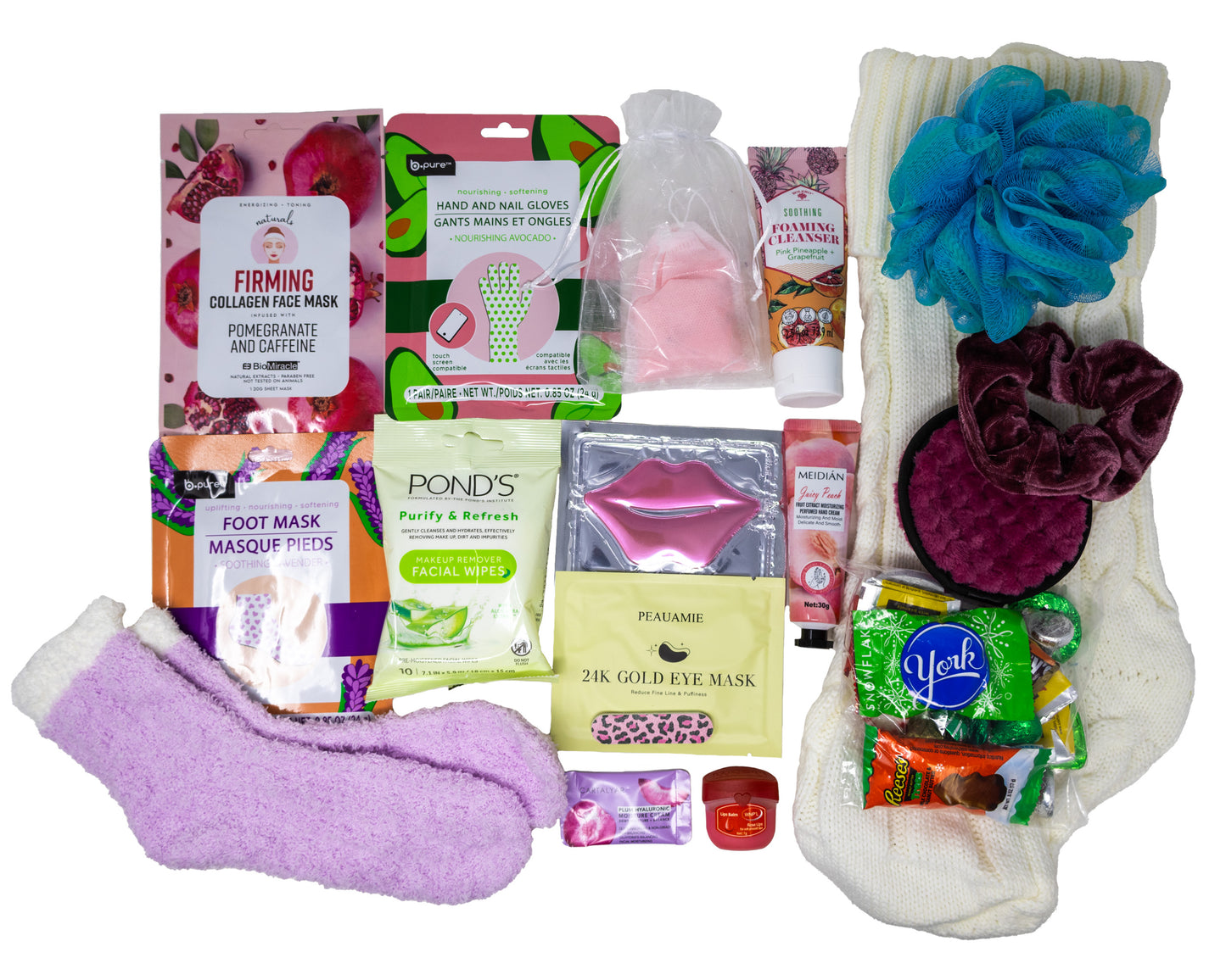 Knit Christmas Stocking for Women with Spa Essentials