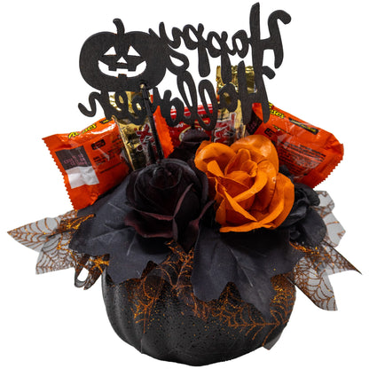 Black Pumpkin Floral Candy Bouquet