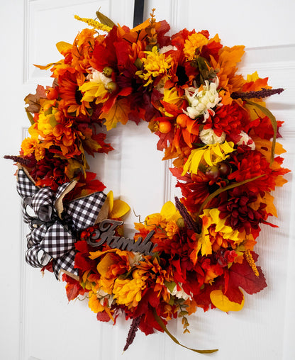 Fall Harvest Floral Wreath