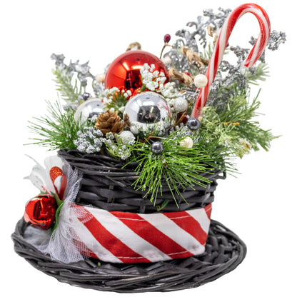 Snowman's Hat Christmas Floral Arrangement